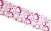 Cake foil tape w. 4 cm - clear with heart print - 100 m