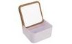 WHITNEY Cosmetic Container in Plastic/Bamboo with Mirror