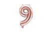Rose Gold Foil Number Balloon - 35 cm - 9 (NOT HELIUM FILLABLE)