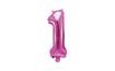 Balloon foil numerals light pink 35 cm - 1 (CANNOT BE FILLED WITH HELIUM)