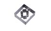 Rozsdamentes acélból készült sütiforma/közép négyzet alakú négylevelű lóhere