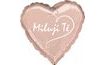 Ružovo-zlatý fóliový balónek srdce Milujem Ťa