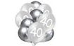 Balónky 40 narozeniny stříbrné 10 ks 30 cm mix