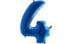 Blue Foil Balloon Number 4 - 115 cm