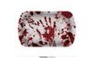 Plastový tácek s krvavými otisky - Halloween - 29 x 15x 3 cm