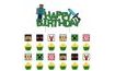 Cake and muffin topper 13pcs Minecraft