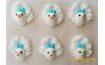 Cukrové dekorácie holubičky s modrou mašľou