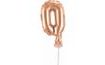 Balloon foil numerals - 0 - ROSE GOLD 12,5 cm with holder