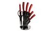 8-Piece Knife Set with Non-Stick Coating in Burgundy Metallic Line