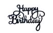 Tortabeszúró fekete - Happy Birthday felirattal 14 cm