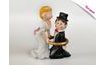 Esküvői figurák - pár ifjú 15 cm-es karikával