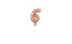 Balloon foil numerals rose gold - Rose Gold 12,5 cm - 6 with holder