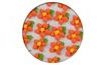 Cukrová dekorace - Květy jednoduché s lístkem 35ks oranžové
