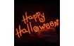 LED neon svítící nápis - Happy Halloween - oranžový - pronájem