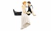 Wedding cake topper - sitting newlyweds on a cake edge