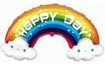 Balón foliový Rainbow - Duha Happy Day 90 cm
