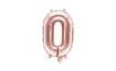 Rose Gold Foil Balloon Number 0 - 35 cm (NOT HELIUM FILLABLE)