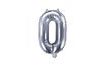Balónové fóliové číslice strieborné 35 cm - 0 (NEDÁ SA PLNIŤ HELIOM)