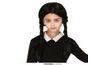 Čierna paruka s copánkami - detská - Wednesday - Halloween