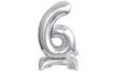 Balónek foliový narozeniny číslo 6 stříbrný 38 cm Amscan