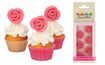 Marzipan Decorations Roses Pink Set/6