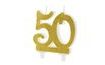 Birthday candle 50, GOLD - 7,5 cm