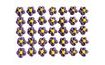 Sugar decoration - Flowers swirled 35 pcs purple