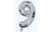 Balloon foil numerals silver 35 cm - 9 (NELZE PLNIT HELIEM)