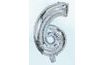 Balloon foil numerals silver 35 cm - 6 (NELZE PLNIT HELIEM)