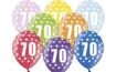 Silné balóny 30 cm metalický mix - narodeniny č. 70