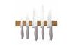 Knife Set with Magnetic Holder Made of Acacia Wood 6 pcs Taupe Collection