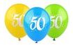 Balloons with printed number - 50, 3 pcs. in a pack 28 cm