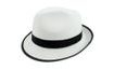 Gangsterský klobouk biely s čiernou páskou