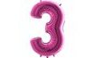 Pink Foil Balloon Number 3 - 115 cm