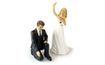 Kneeling Groom and Waving Bride - Wedding Cake Figurines