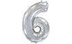 Balloon foil digits SILVER - SILVER 115 cm - 6