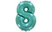 Turquoise Foil Balloon Number 8 (Tiffany) 115 cm