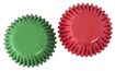 Paper cupcakes 32 x 22 mm - red-green - 100 pcs