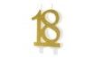 Birthday Candle 18, GOLD - 7,5 cm