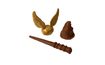 Sugar Cake Decorations – Harry Potter Set (Hat, Golden Snitch, and Wand)