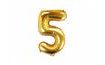 Zlatý foliový balón číslice 35 cm - 5 (NELZE PLNIT HELIEM)