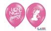 Hrubšie balóny 30 cm PASTEL RUŽOVÉ potlač HEN NIGHT party - 1 ks - Rozlúčka so slobodou