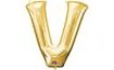 V betű arany fólia lufik 33 cm x 27 cm