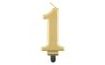 Birthday cake candle - 1 - metallic gold - 8 cm