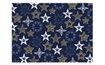 Wrapping paper Christmas LUX - blue + gold stars - sheets 100 x 70 cm