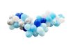 Balloon garland blue - white - silver 200 cm - 60 pcs of balloons