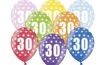 Strong 30 cm Metallic Balloons - Birthday No.30