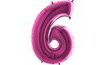 Pink Foil Number 6 Balloon - 115 cm