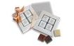 Promotional praline gift set 4×12 g, ribbon with your design/logo – from 250 pcs