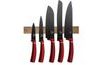 6-Piece Knife Set with Magnetic Holder Burgundy Metallic Line